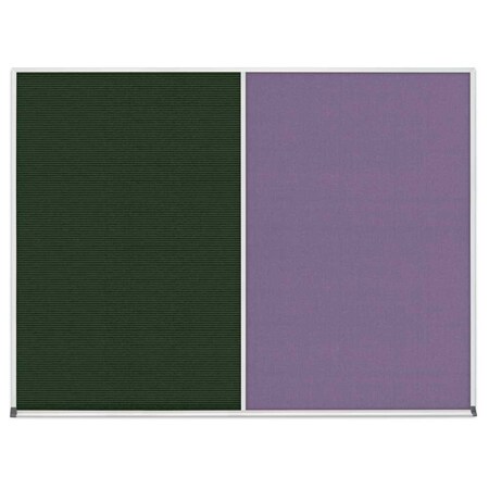 United Visual Products Triple Door Radius Corkboard, 72"x36", Bla, UV7005RC-BLACK-AMETHY UV7005RC-BLACK-AMETHY